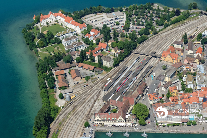 Luftaufnahme Lindau Halbinsel am Bodensee