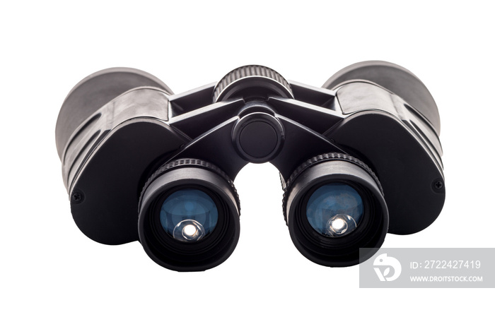 Black binoculars isolated