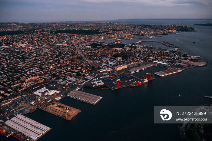 An Aerial View of Redhook Brooklyn in New York City