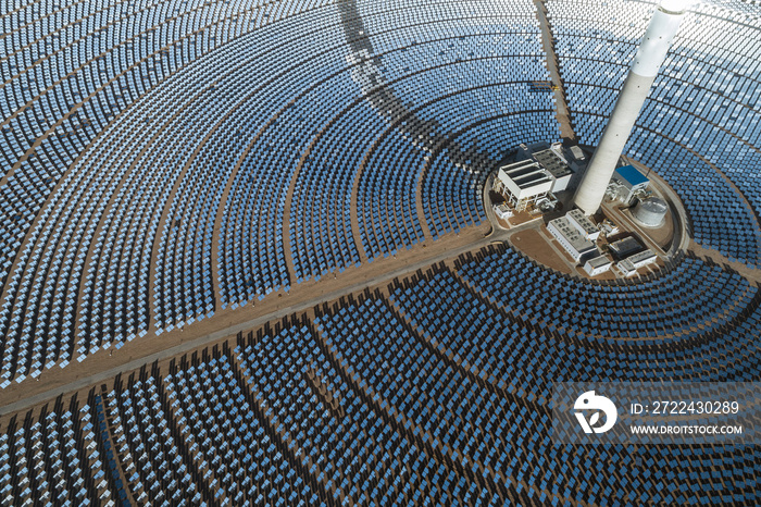 Aerial view of solar thermal plant