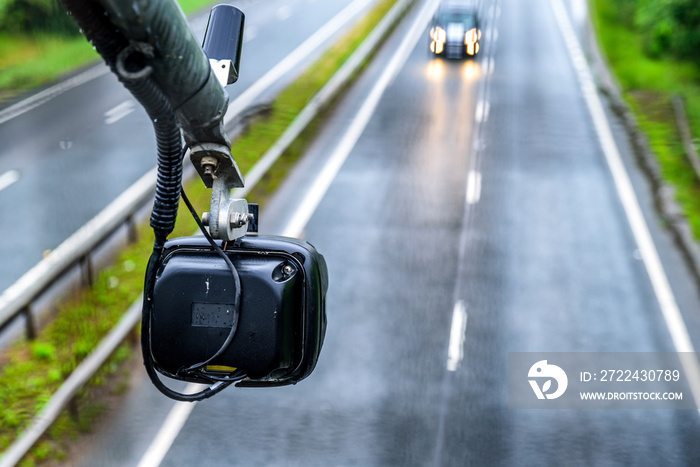 average speed traffic monitor camera over UK Motorway