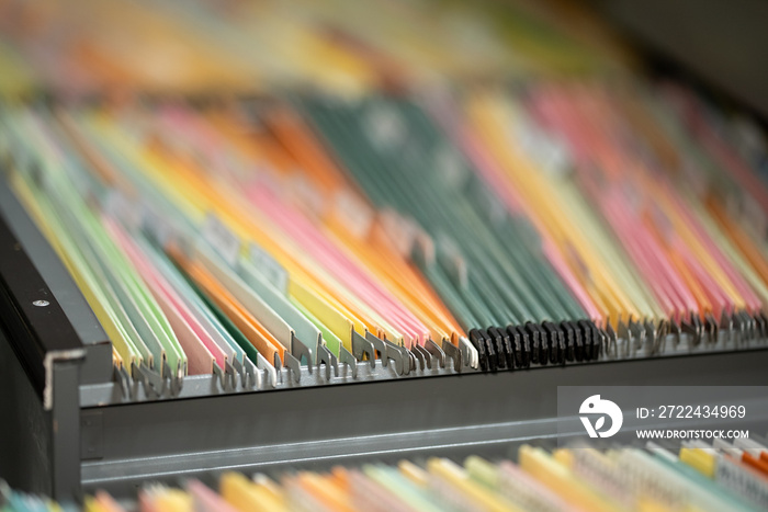 Paperwork business and file documents in the filing cabinet. Concept work in office.