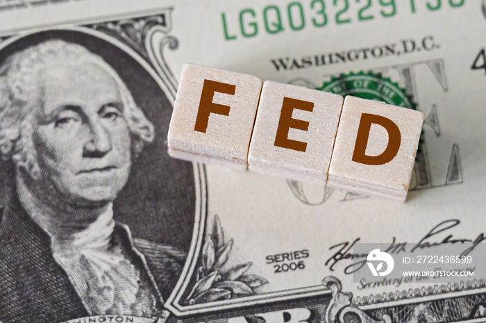 Concept idea of FED, federal reserve system is the central banking system of the united states of america and change interest rates