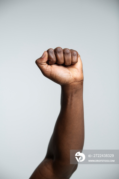 Man raising fist