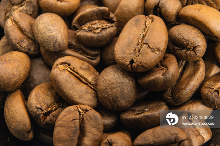 coffee beans isolated close up