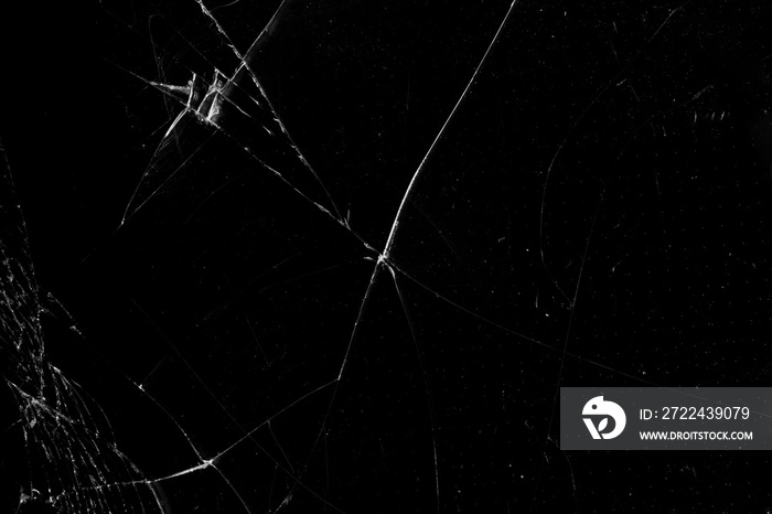 Texture broken glass with cracks. Abstract of cracked screen Smartphone from shock.