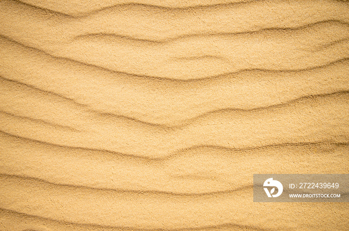 Summer sand dune pattern for background. Close-up of patterns in a sand dune with ripples, sand texture