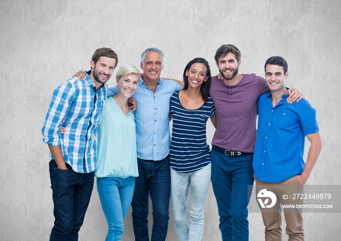 United family in front of grey background