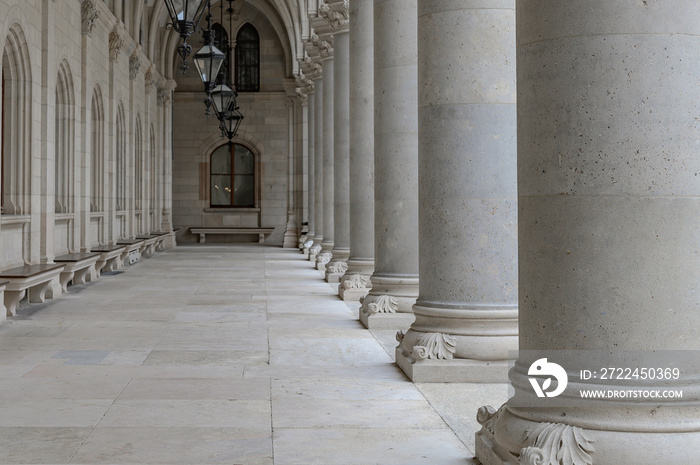 row of white stone classic columns