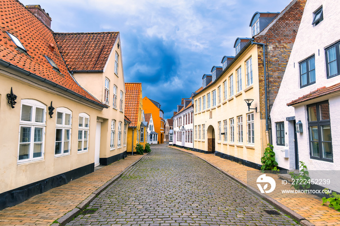 Small streets in the outskirt of Aabenraa in southern part of Denmark