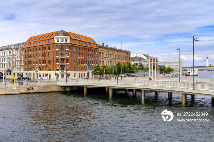 Denmark - Zealand region - Copenhagen - panoramic view of the city center and Christianshavn and Vesterbro districts - Knippelsbro bridge