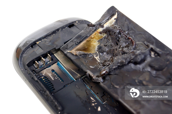 Mobile phone battery explodes and burns due to overheat / danger of using smart phone