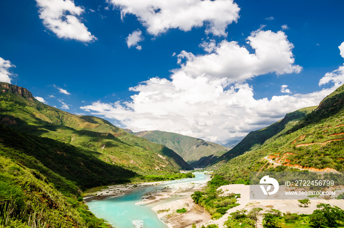 View on Gorche chicamocha canyon in the Andes of Colombia