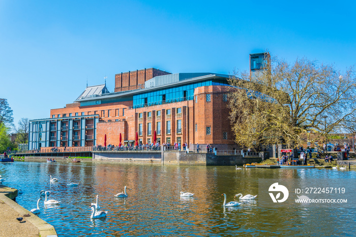 View of the Swan theatre hosting the Royal Shakespeare Company in Stratford upon Avon, England