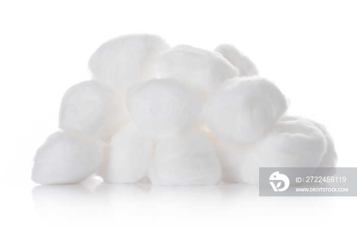 Cotton ball,cotton wool isolated on a white background