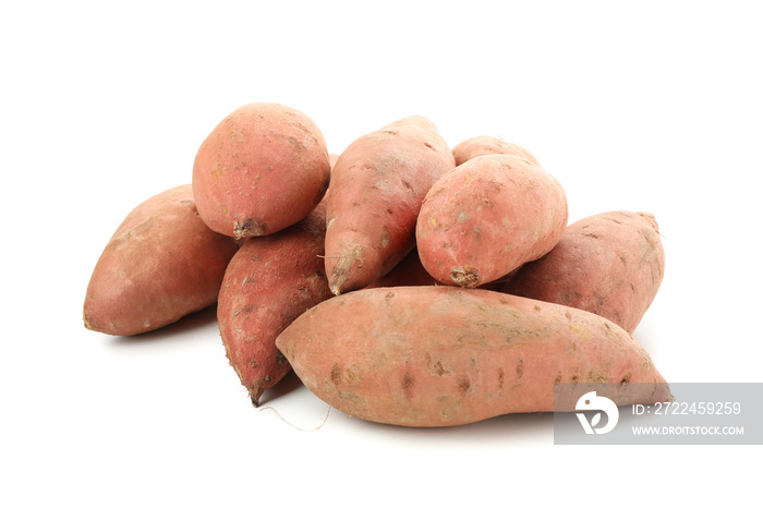 Heap of sweet potato isolated on white background