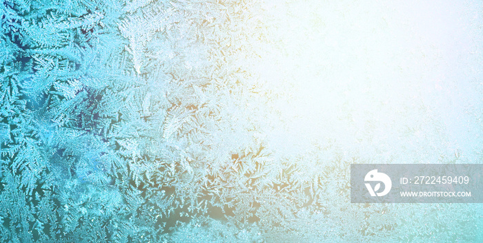 Frost pattern ice on window winter, Winter holadays and Christmas background