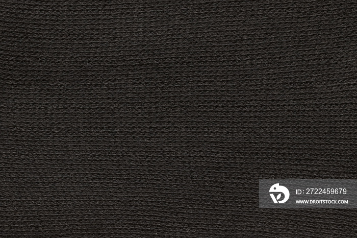 Black texture of the fabric for socks. Fabric texture.