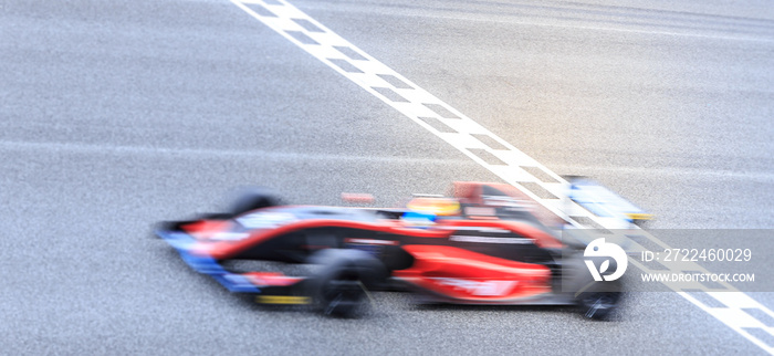 Motion blur, Race car racing on speed track