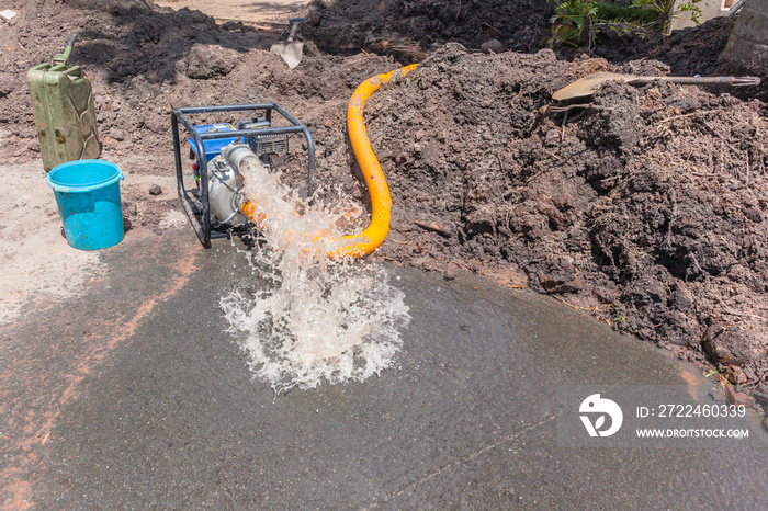 Plumbing Water Pipe Repairs Mobile Portable Pump Earthworks