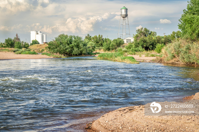 South Platte River in summer scenery