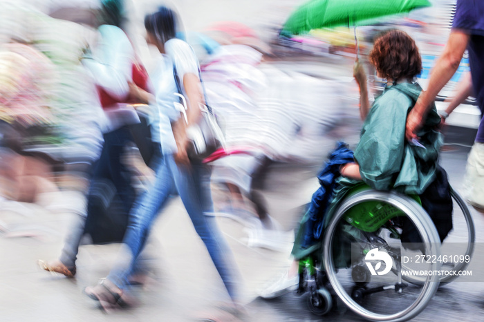 disabled on a city street