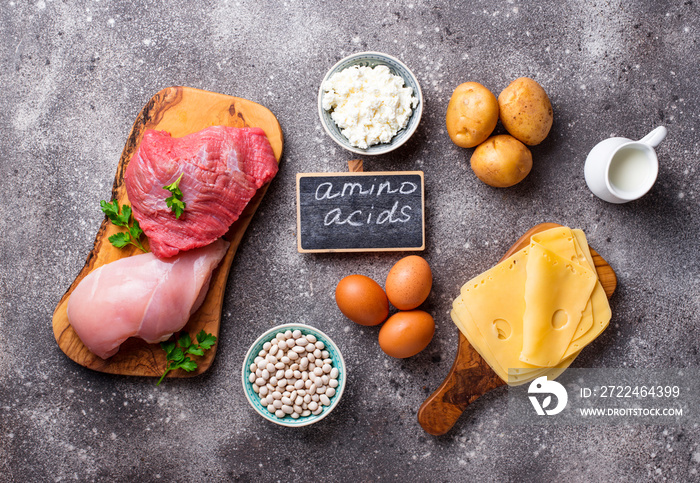 Products rich in amino acids.