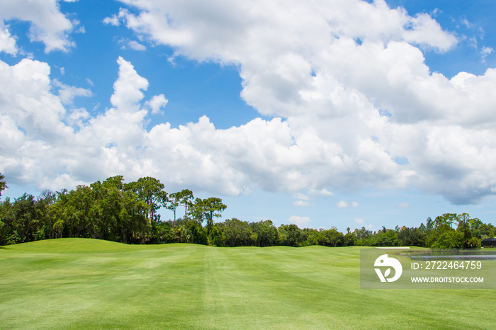 Golf Course under Beautiful Sky