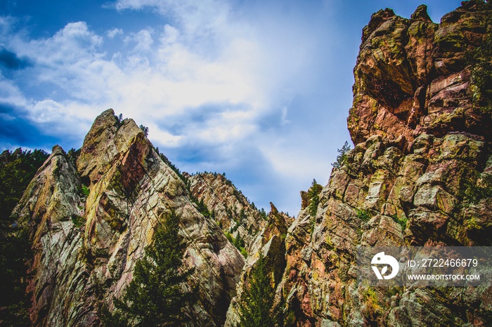 colorful rock face in canyon