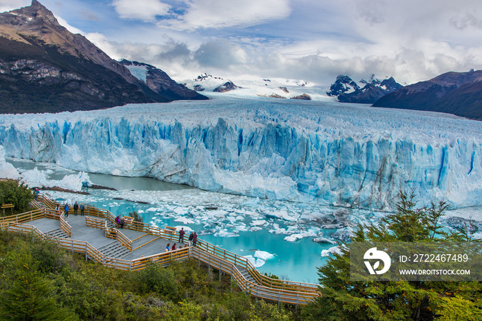 The Perito Moreno Glacier, view point, Los Glaciares National Park in Santa Cruz Province, Argentina,  Patagonia