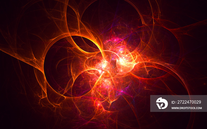 3D rendering abstract fractal light background