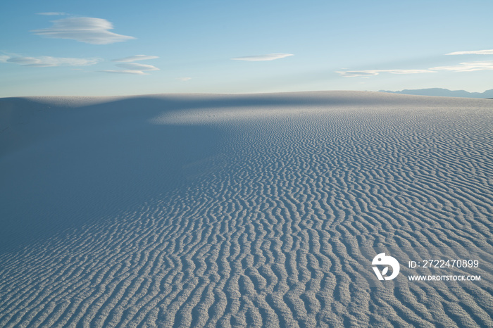 Sandy dry hot desert with rippled dunes