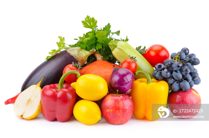 fruit and vegetable isolated on white background