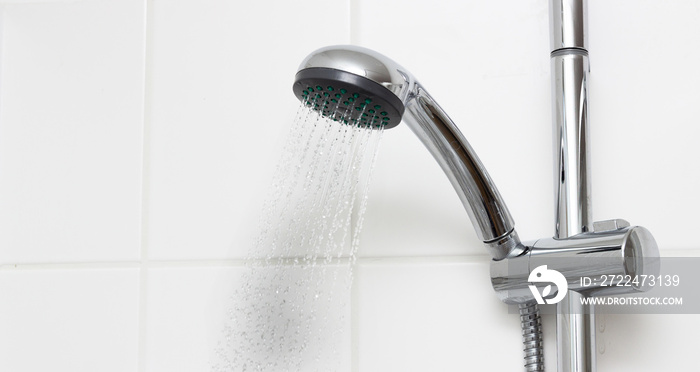 shower in the bathroom with water spray or a stream of water.