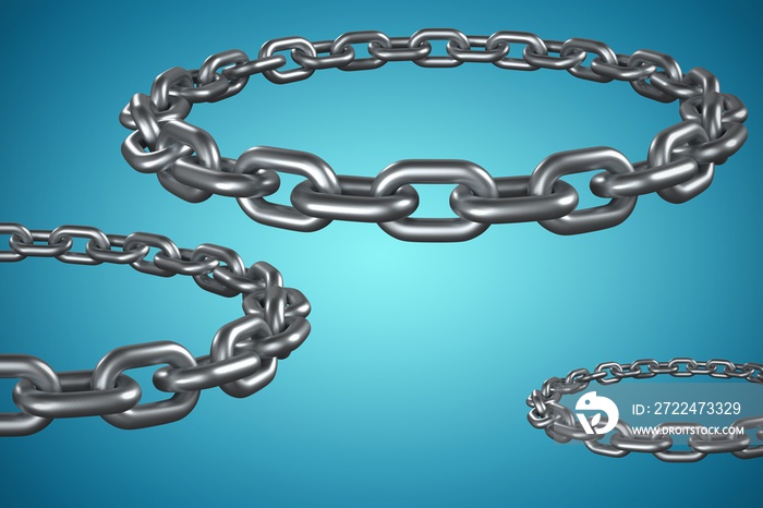 Composite image of 3d image of round metal chain