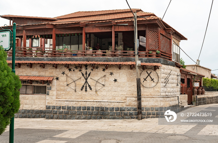 Architecture in the national Adyghe style in the Muslim Circassian - Adyghe village Kfar Kama, located near the Nazareth in the Galilee, in northern Israel