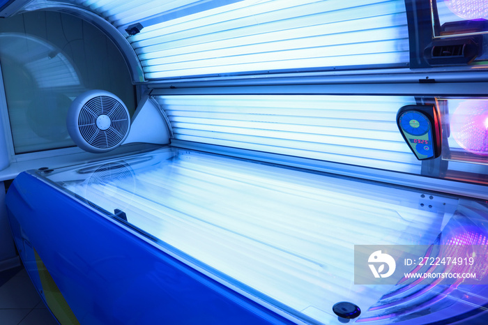 Modern sunbed in beauty salon