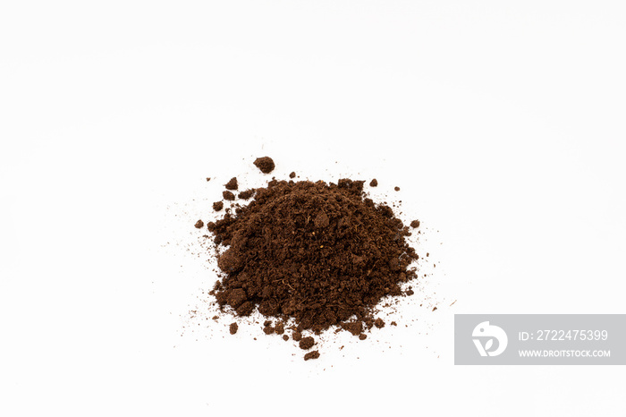 Organic soil on white background