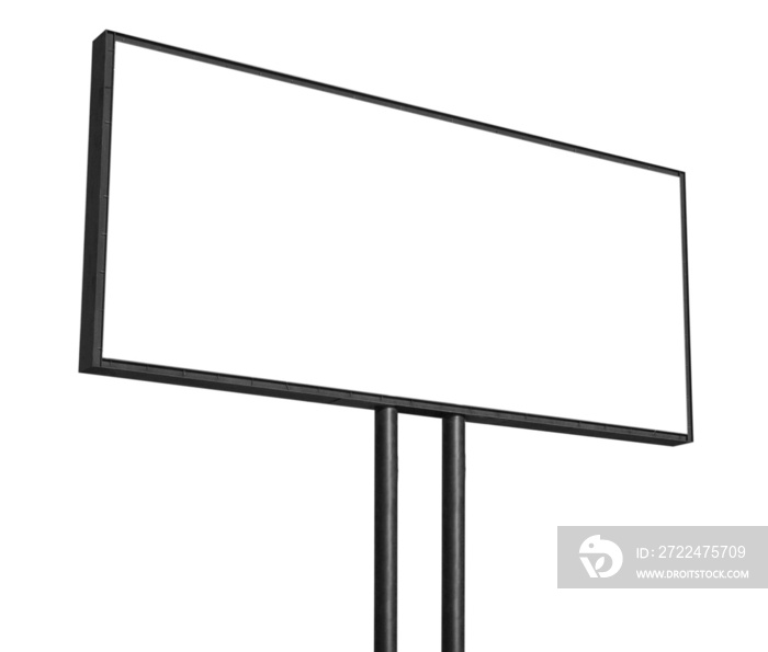 Blank billboard on transparent background