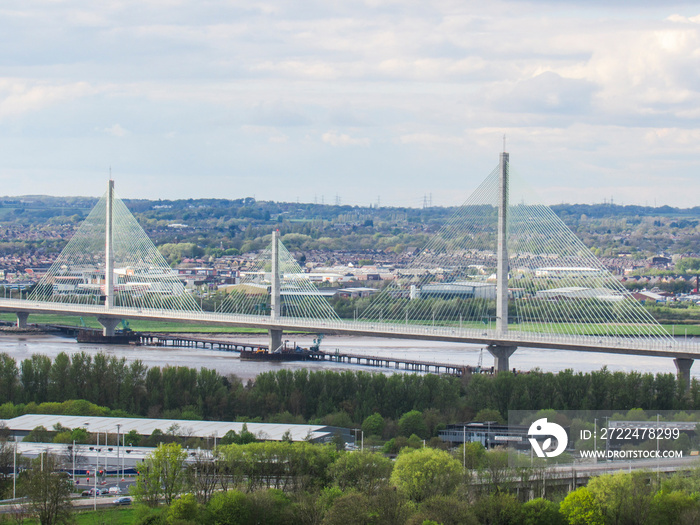 An extradosed bridge in Warrington, Cheshire, situated at the North West of England