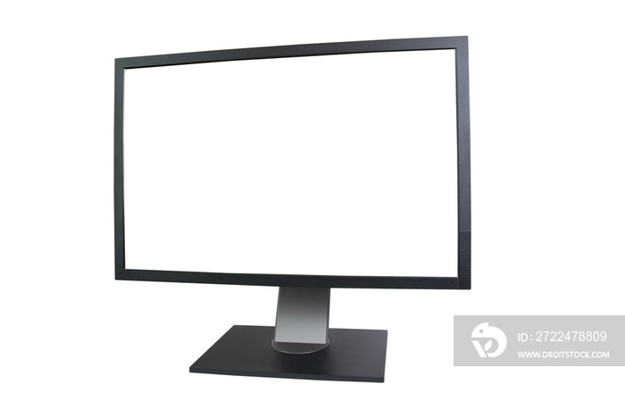 TV monitor with empty screen in PNG isolated on transparent background