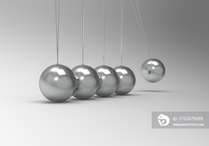 Newton’s cradle. 3D Rendering.