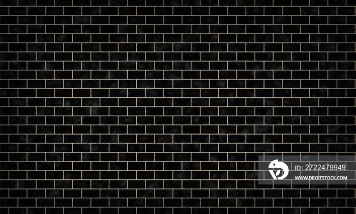 black brick wall or subway tiles style background