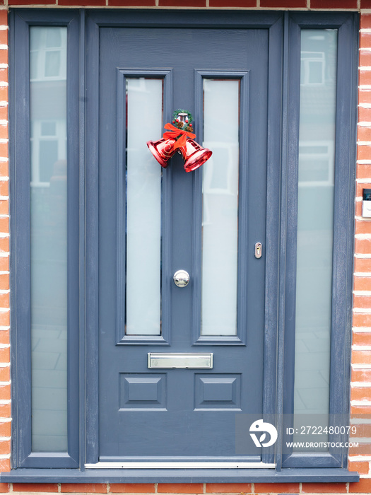 Christmas bells on front door