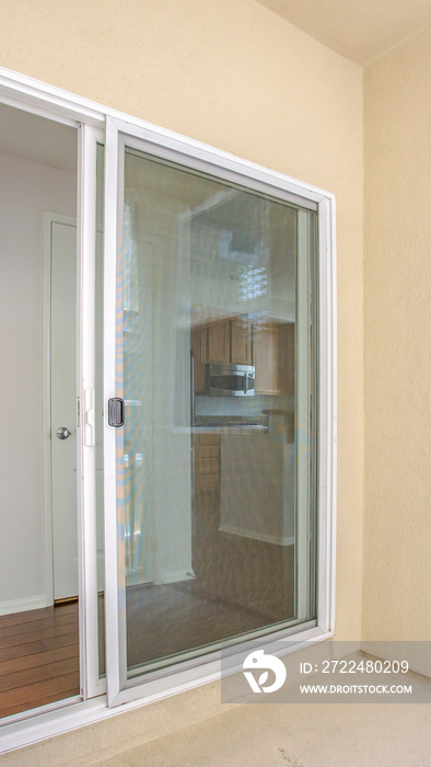 Vertical Sliding glass doors from the patio