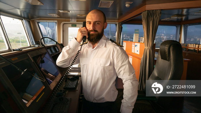 Navigational merchant officer contact with port authority by VHF radio