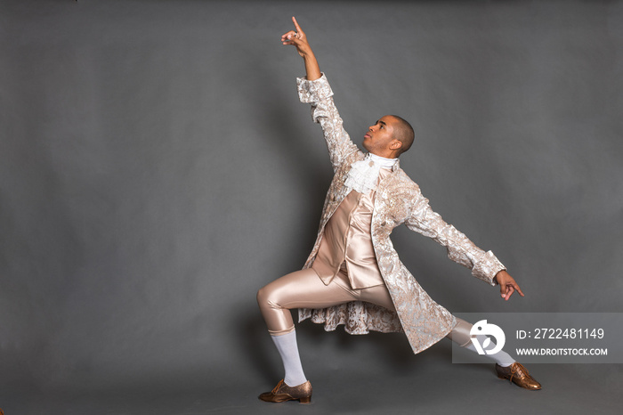 Black Male Ballet Dancer in 16th Century Outfit