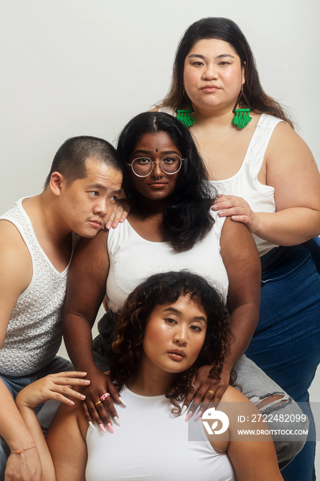 Asian group lifestyle studio portrait shot