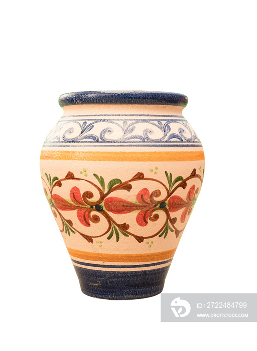 Cut out clay pot, home decoration isolated