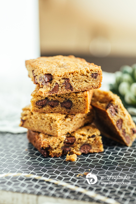 Chocolate Chip Blondie Squares